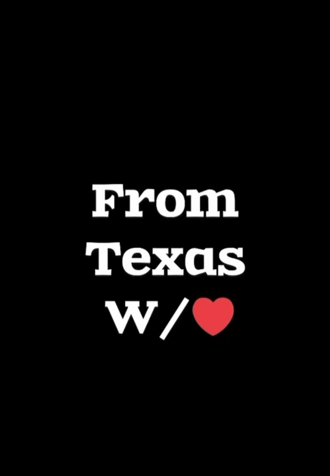 From Texas W/❤️ logo on black background, brand identity design for empowerment pack and apparel.